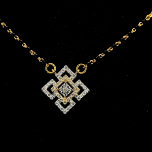 Majestic Grid Pure Gold Diamond Mangalsutra Pendant